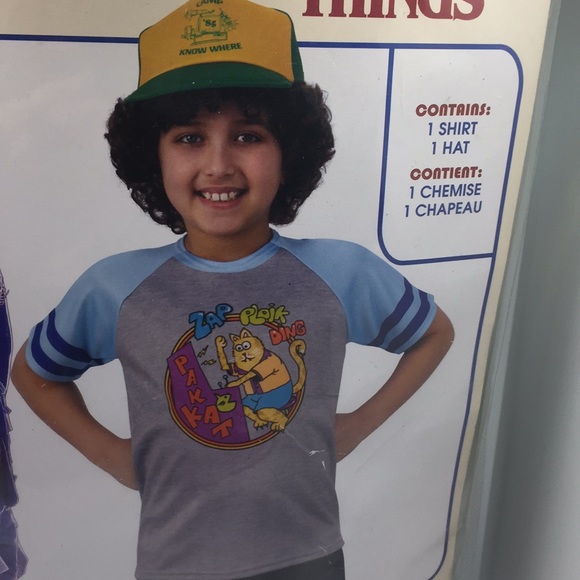 Stranger Things Dustin Boys Halloween Event Costume Shirt Hat Size Large… - Picture 3 of 8